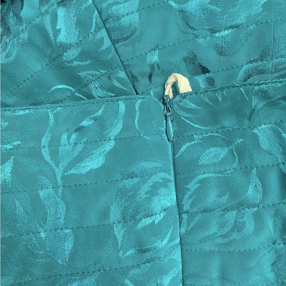 Vintage The French Fact Turquoise Floral Jacquard Skirt Set M - Picture 13 of 15